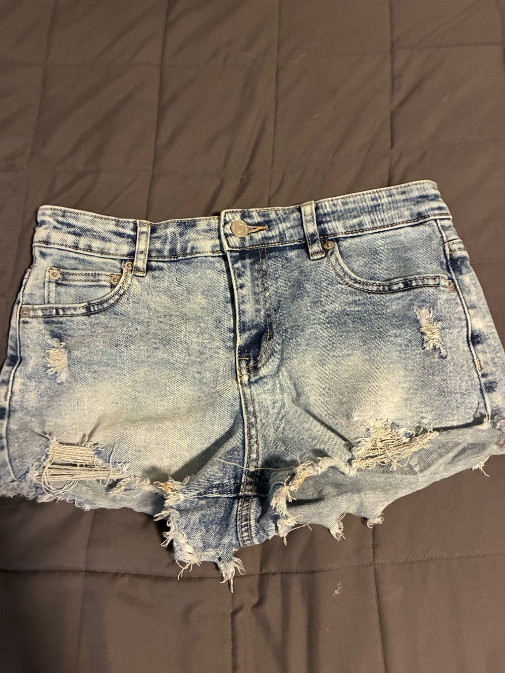 Light Wash Distressed Denim Jean Shorts